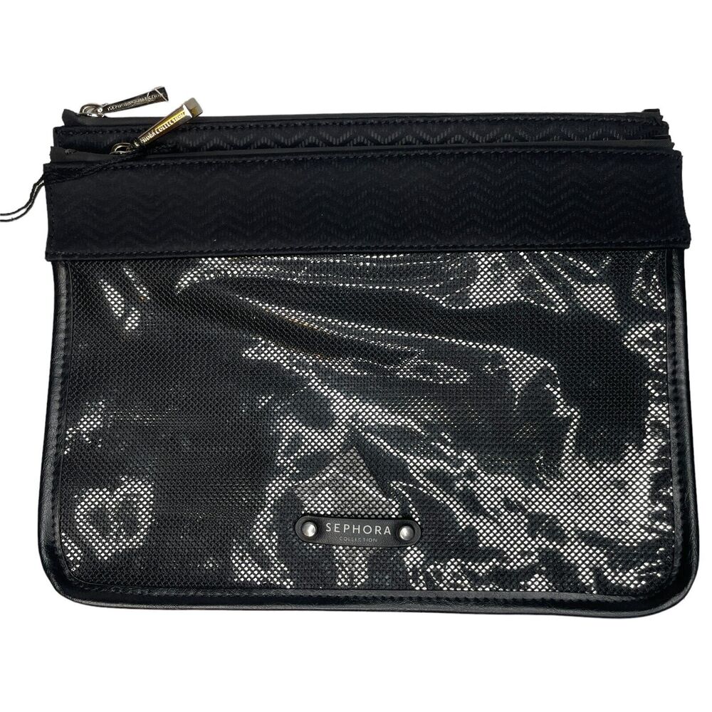 Sephora Collection Zipper Pouch Organizer Travel Duo Bag Duo New